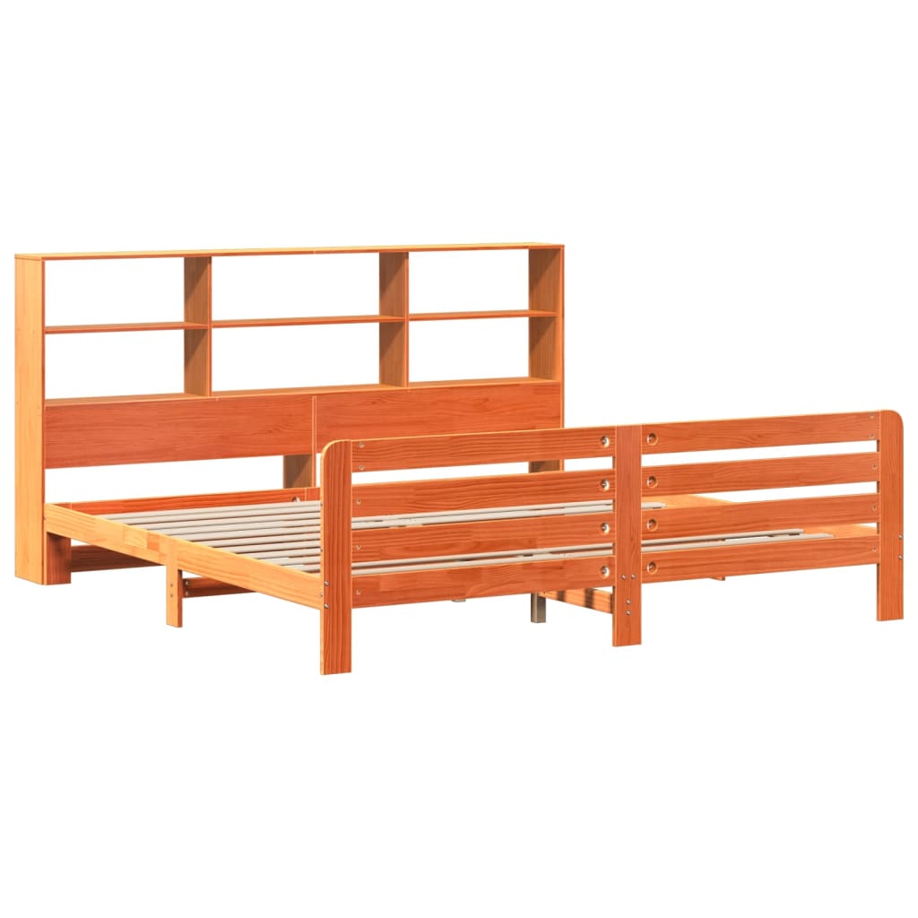 Sengeramme uten madrass voksbrun 180x200 cm heltre furu