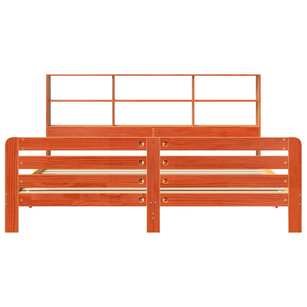 Sengeramme uten madrass voksbrun 200x200 cm heltre furu