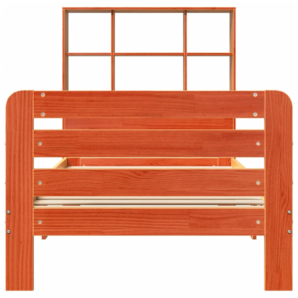 Sengeramme uten madrass voksbrun 75x190 cm heltre furu