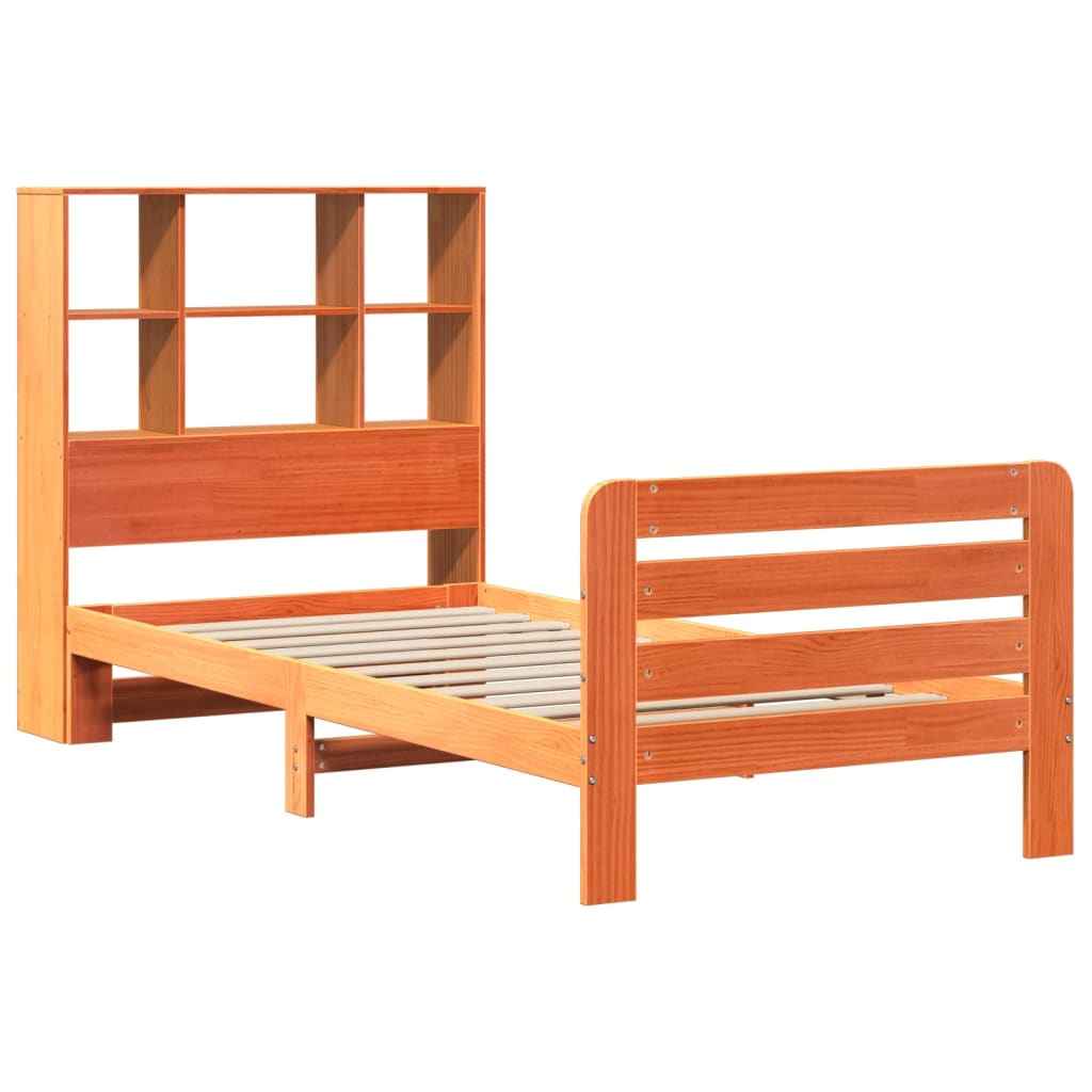 Sengeramme uten madrass voksbrun 90x190 cm heltre furu