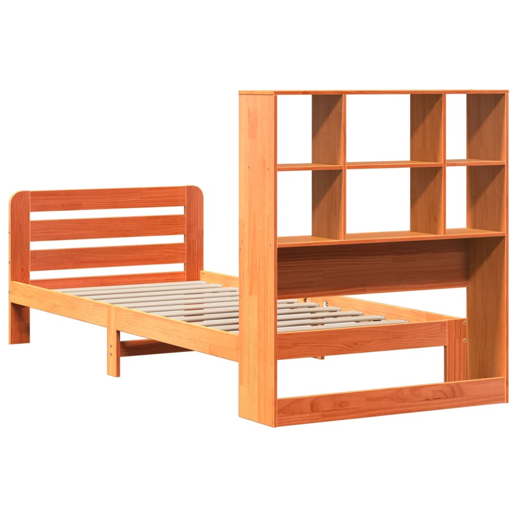 Sengeramme uten madrass voksbrun 90x190 cm heltre furu