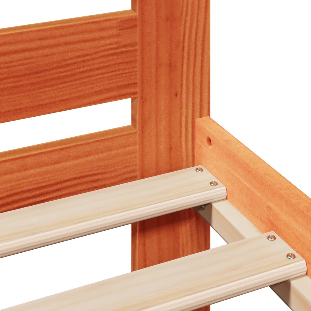 Sengeramme uten madrass voksbrun 90x190 cm heltre furu