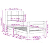 Sengeramme uten madrass voksbrun 90x190 cm heltre furu