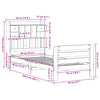 Seng med bokhylle uten madrass 90x200 cm heltre furu