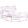 Seng med bokhylle uten madrass 160x200 cm heltre furu