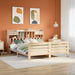 Seng med bokhylle uten madrass 180x200 cm heltre furu