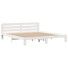 Seng med bokhylle uten madrass hvit 180x200 cm heltre furu