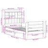 Seng med bokhylle uten madrass 90x190 cm heltre furu