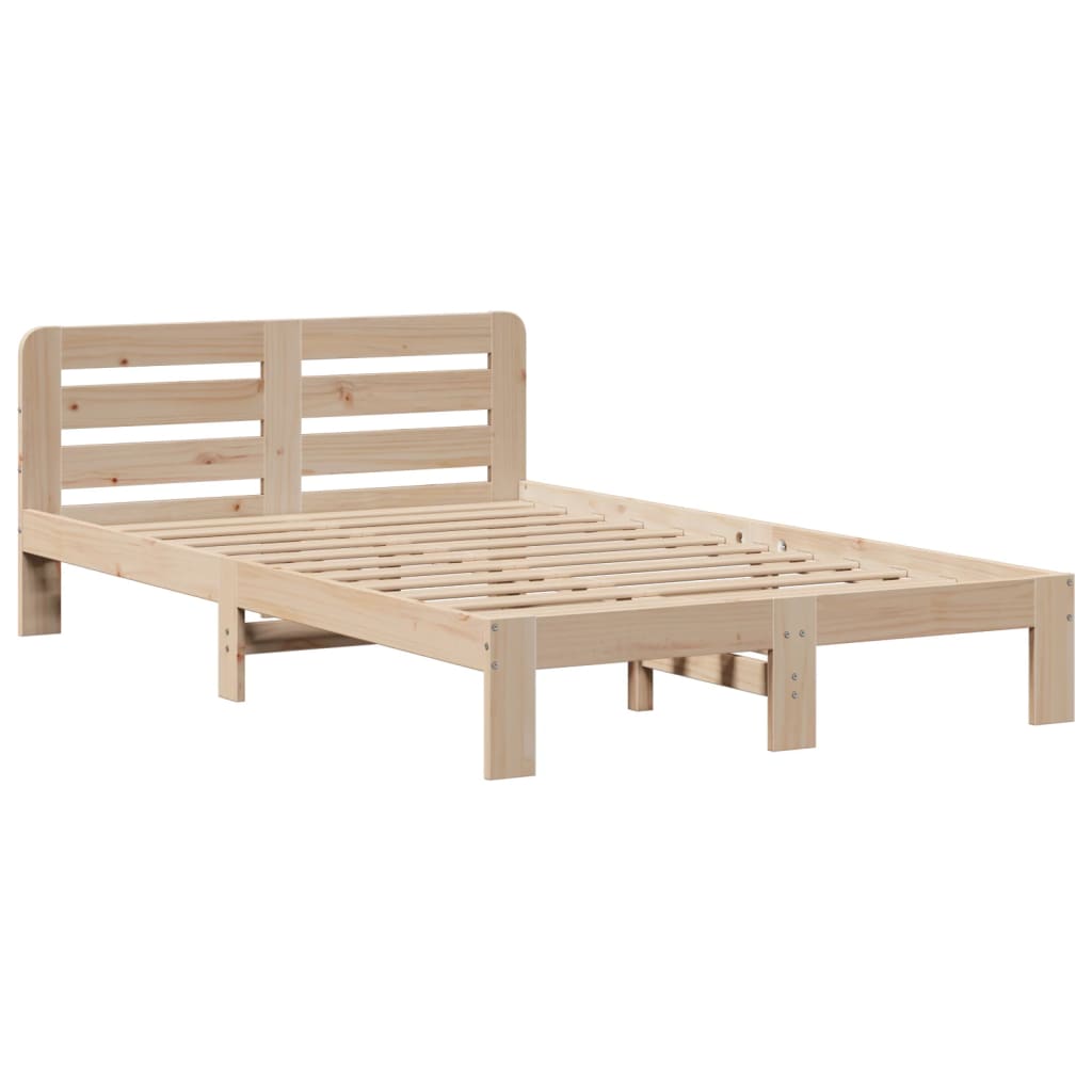 Seng med bokhylle uten madrass 135x190 cm heltre furu