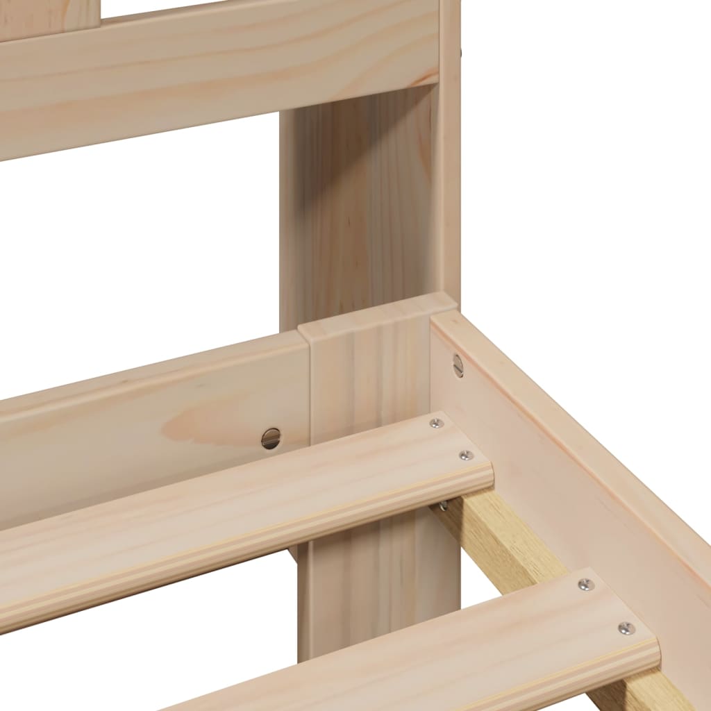 Seng med bokhylle uten madrass 135x190 cm heltre furu