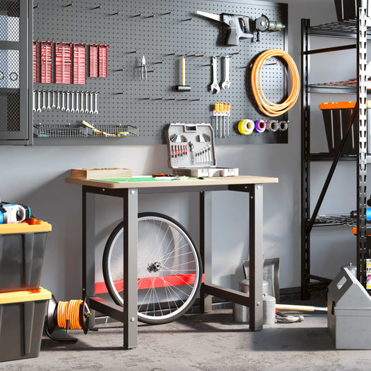 Arbeidsbenk 100x60x81,5 cm heltre eik rektangulær vidaXL