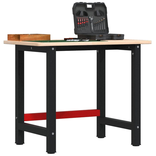 Arbeidsbenk 100x60x81,5 cm heltre eik rektangulær vidaXL