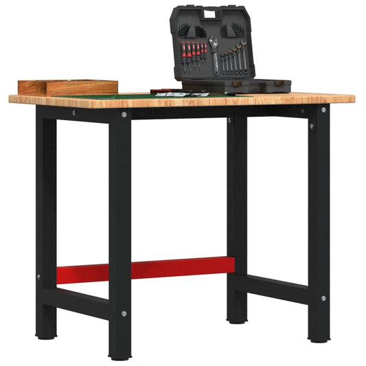 Arbeidsbenk lysebrun 100x60x81,5 cm heltre eik rektangulær vidaXL