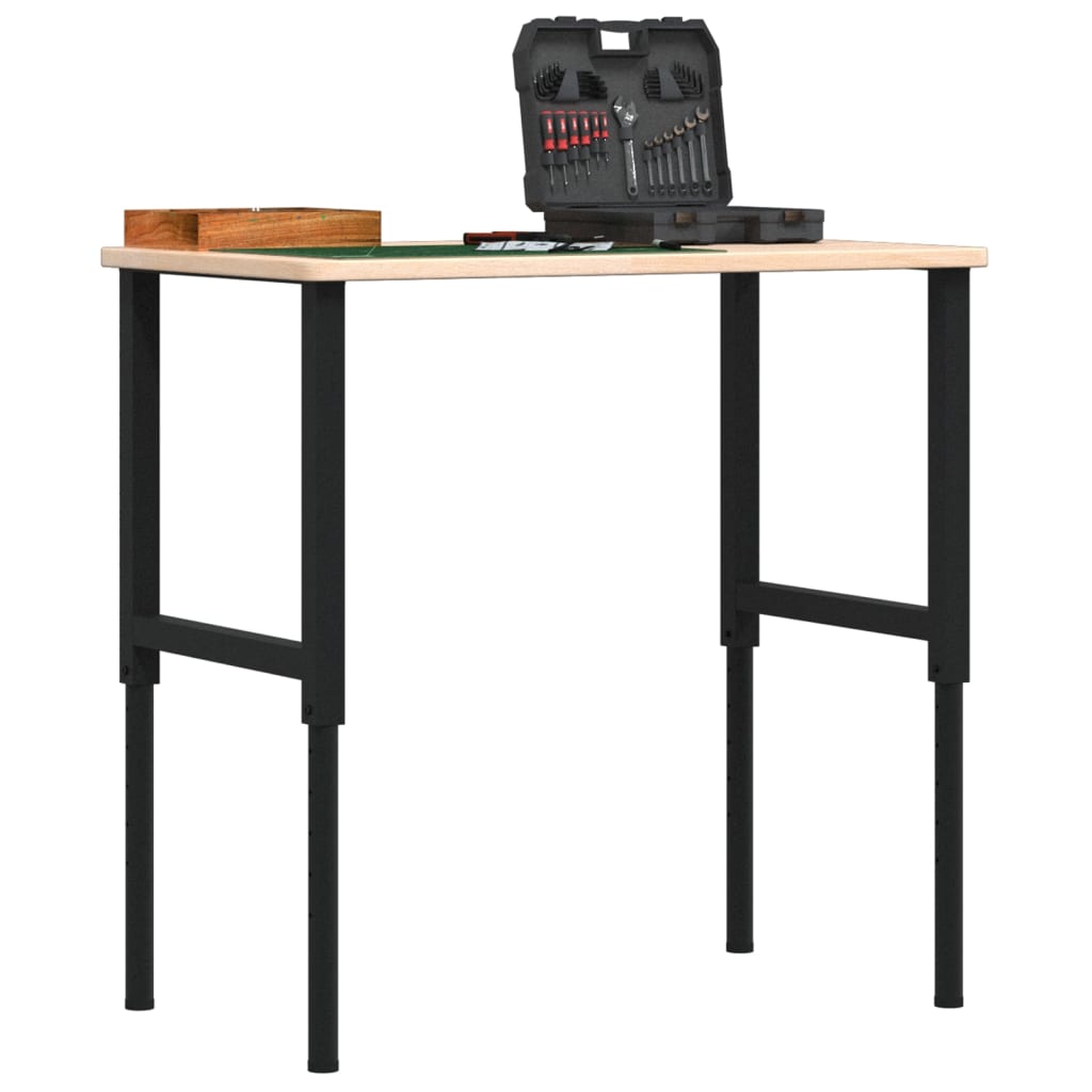 Arbeidsbenk 100x60x(71,5-98) cm heltre eik rektangulær vidaXL