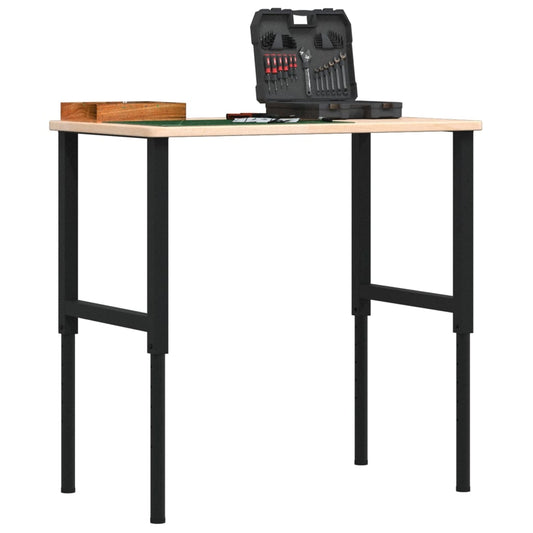 Arbeidsbenk 100x60x(71,5-98) cm heltre eik rektangulær vidaXL