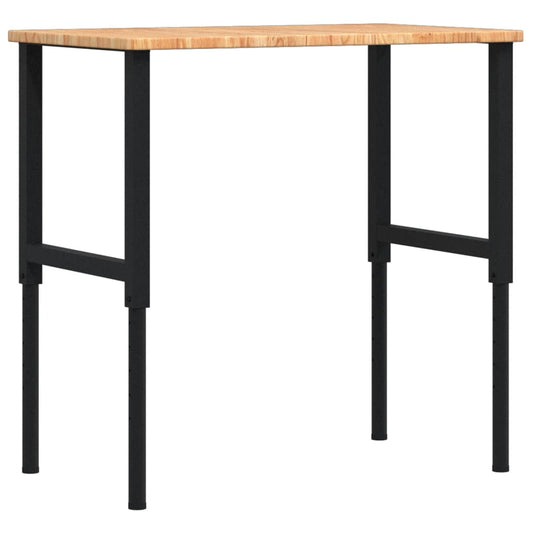 Arbeidsbenk lysebrun 100x60x(71,5-98) cm heltre eik rektangulær vidaXL