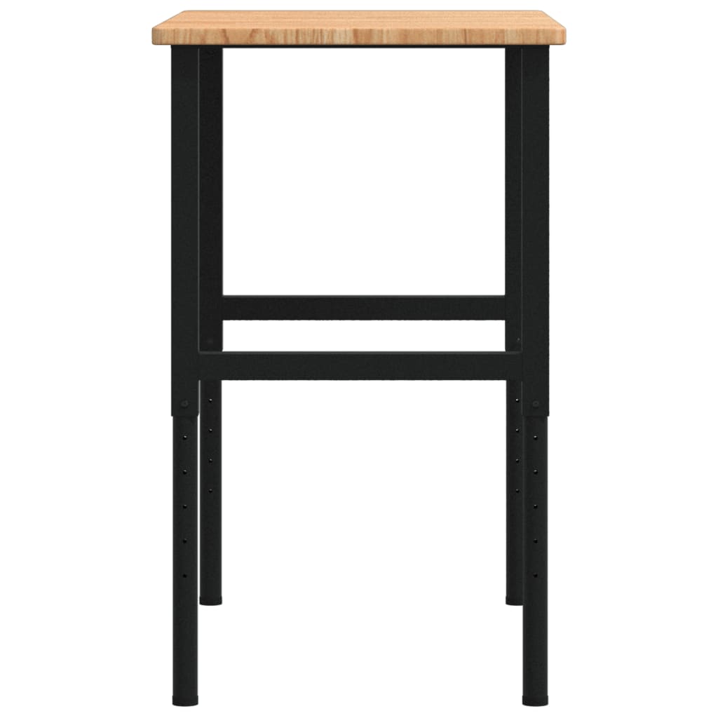 Arbeidsbenk lysebrun 100x60x(71,5-98) cm heltre eik rektangulær
