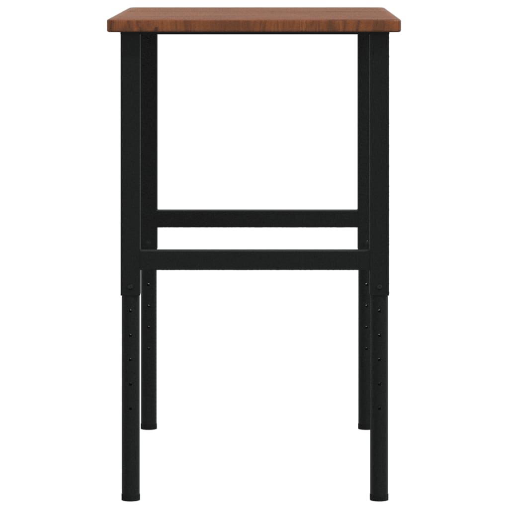 Arbeidsbenk mørkebrun 100x60x(71,5-98)cm heltre eik rektangulær