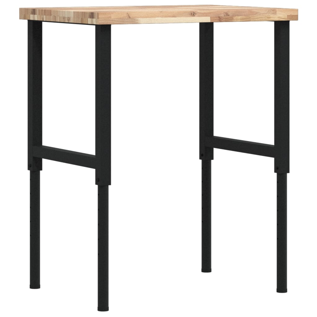 Arbeidsbenk 80x60x(73-99,5) cm heltre akasie rektangulær