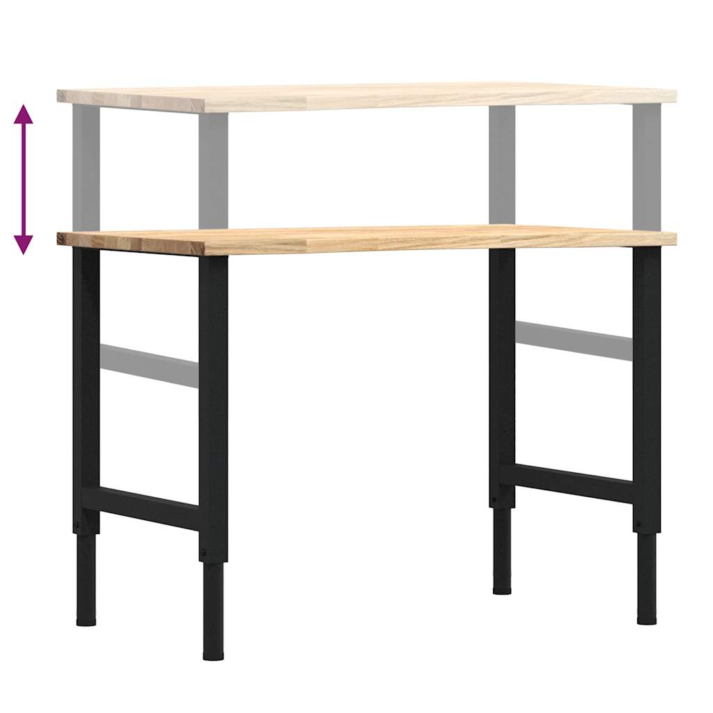 Arbeidsbenk 100x60x(71,5-98) cm heltre eik