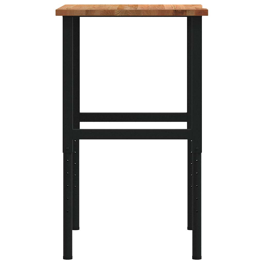 Arbeidsbenk lysebrun 80x60x(71,5-98) cm heltre eik