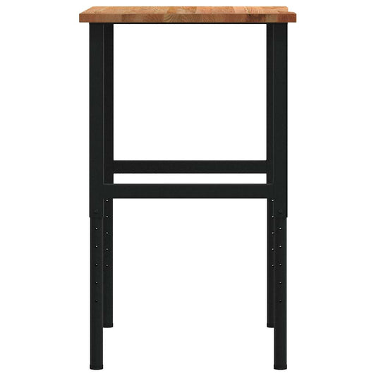 Arbeidsbenk lysebrun 80x60x(71,5-98) cm heltre eik