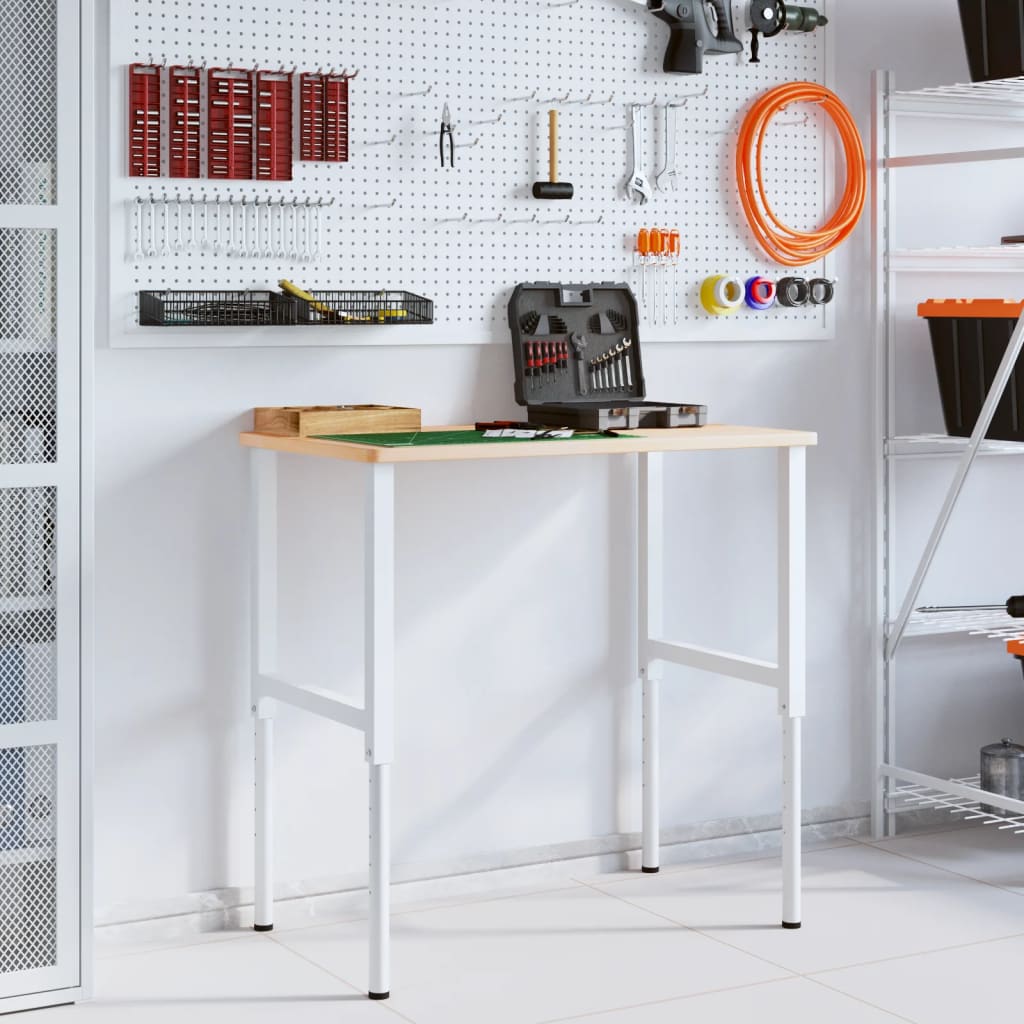 Arbeidsbenk 100x60x(71,5-98) cm heltre eik rektangulær vidaXL