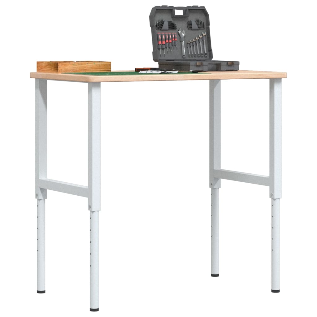 Arbeidsbenk 100x60x(71,5-98) cm heltre eik rektangulær vidaXL