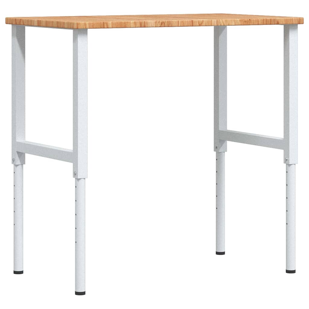 Arbeidsbenk lysebrun 100x60x(71,5-98) cm heltre eik rektangulær vidaXL