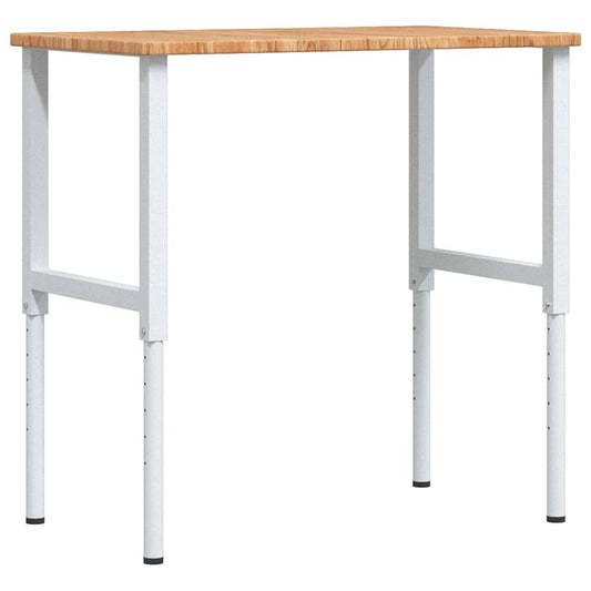 Arbeidsbenk lysebrun 100x60x(71,5-98) cm heltre eik rektangulær vidaXL
