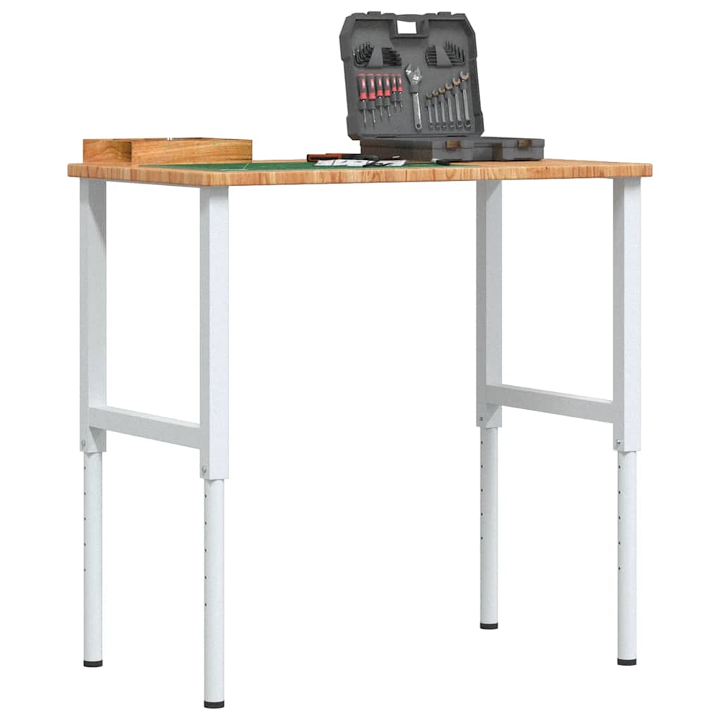Arbeidsbenk lysebrun 100x60x(71,5-98) cm heltre eik rektangulær vidaXL