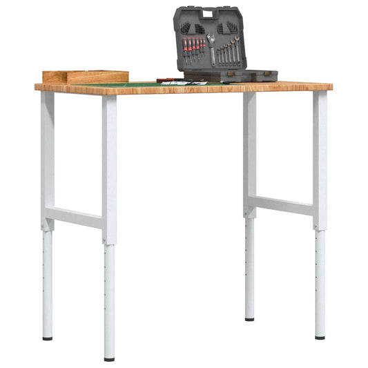 Arbeidsbenk lysebrun 100x60x(71,5-98) cm heltre eik rektangulær vidaXL