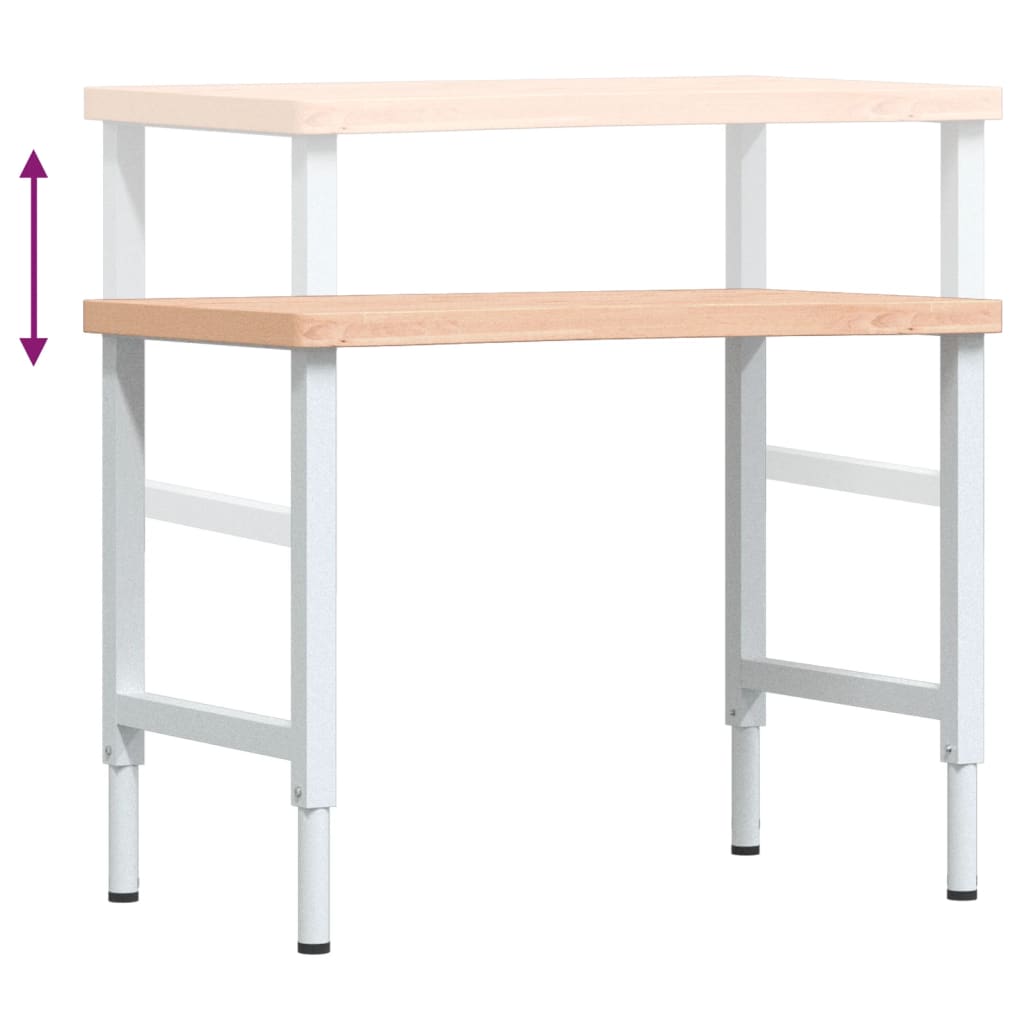 Arbeidsbenk 100x(55-60)x(73-99,5) cm heltre bøk