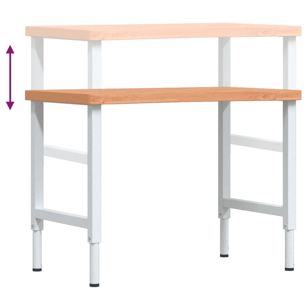 Arbeidsbenk 100x(55-60)x(73-99,5) cm heltre bøk