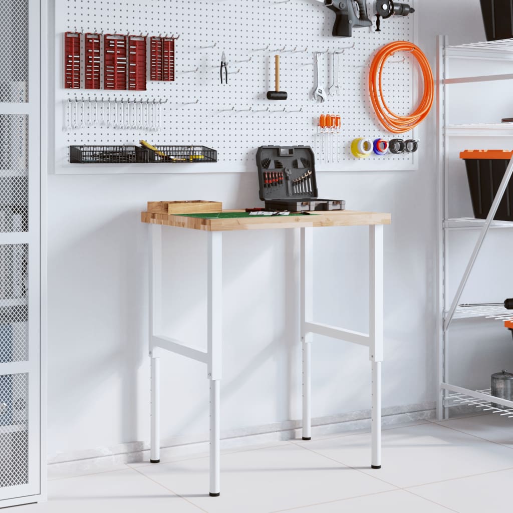 Arbeidsbenk 80x60x(73-99,5) cm heltre akasie rektangulær