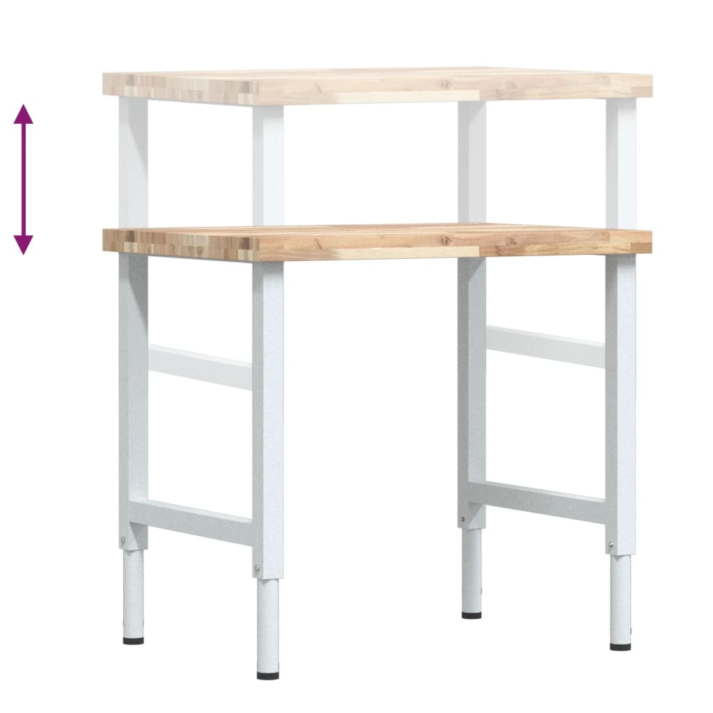 Arbeidsbenk 80x60x(73-99,5) cm heltre akasie rektangulær