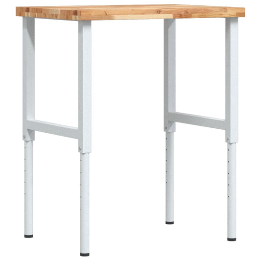 Arbeidsbenk 80x60x(73-99,5) cm heltre akasie rektangulær