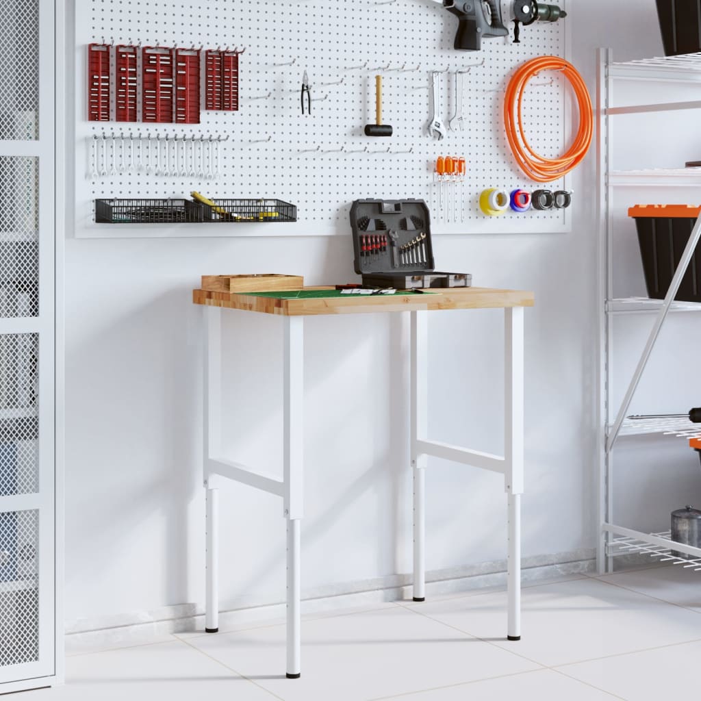 Arbeidsbenk 80x60x(73-99,5) cm heltre akasie rektangulær