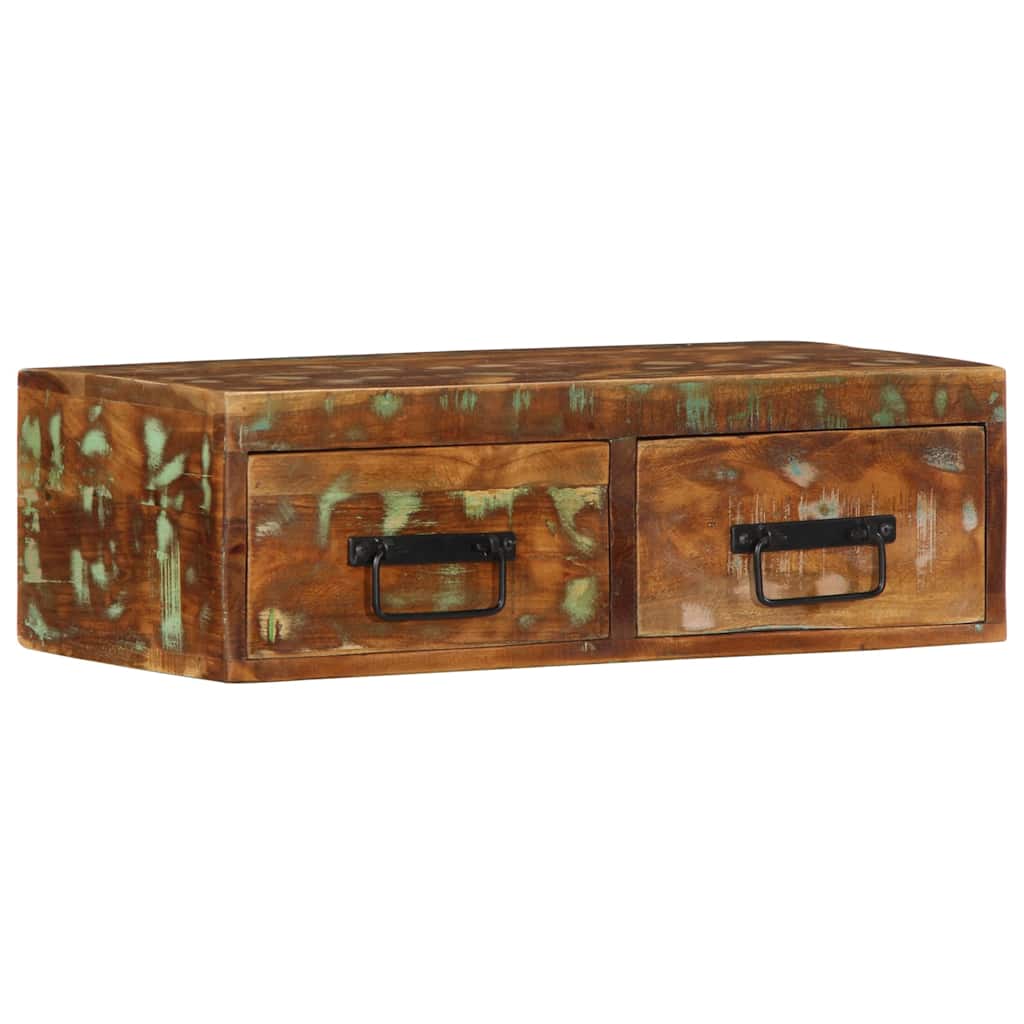 Veggmontert TV-benk 60x30x19 cm gjenvunnet heltre