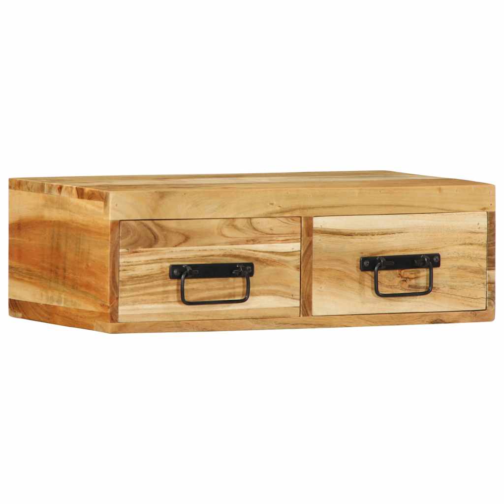 Veggmontert TV-benk 60x30x19 cm heltre akasie