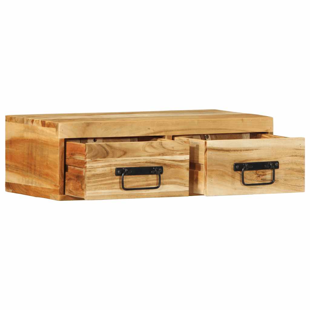 Veggmontert TV-benk 60x30x19 cm heltre akasie