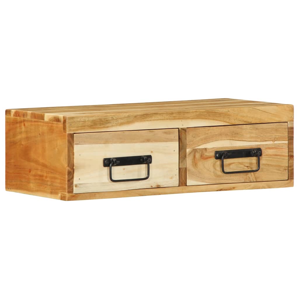 Veggmontert TV-benk 60x30x19 cm heltre akasie