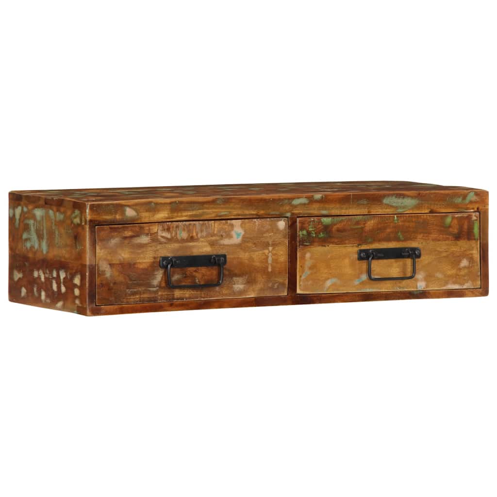 Veggmontert TV-benk 80x30x19 cm gjenvunnet heltre