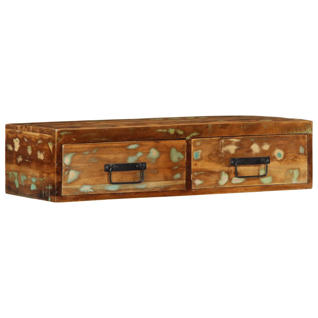 Veggmontert TV-benk 80x30x19 cm gjenvunnet heltre