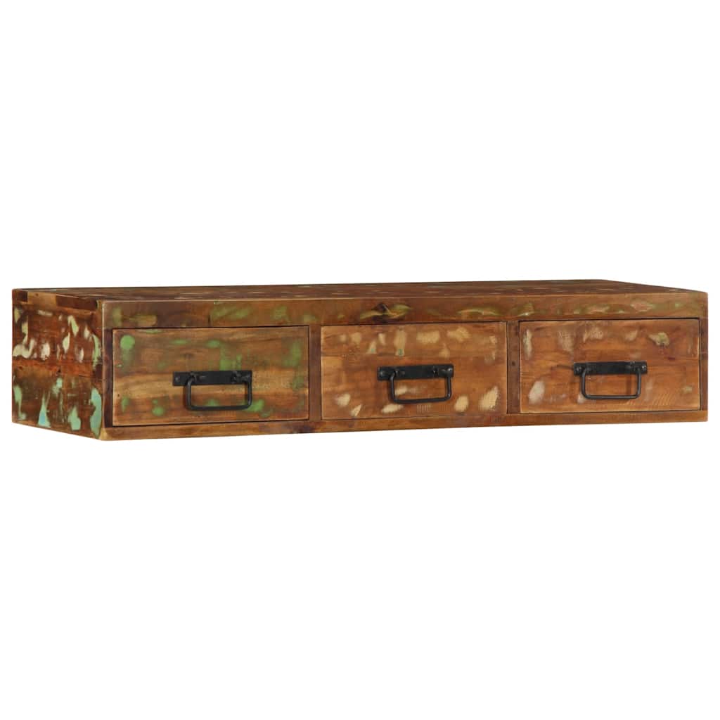 Veggmontert TV-benk 100x30x19 cm gjenvunnet heltre