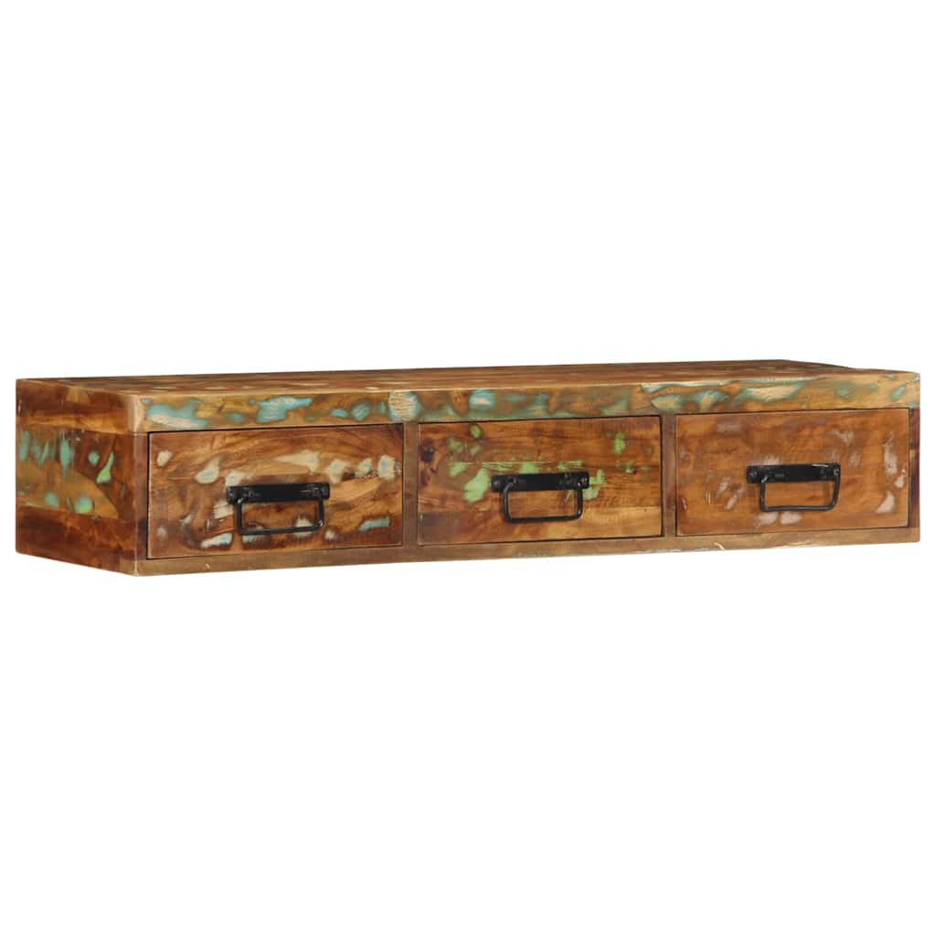Veggmontert TV-benk 100x30x19 cm gjenvunnet heltre