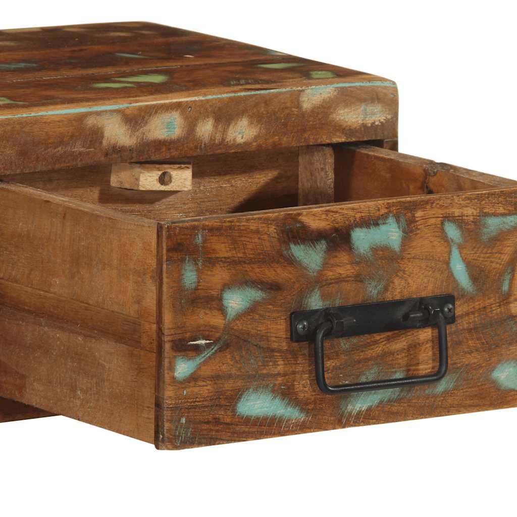 Veggmontert TV-benk 100x30x19 cm gjenvunnet heltre