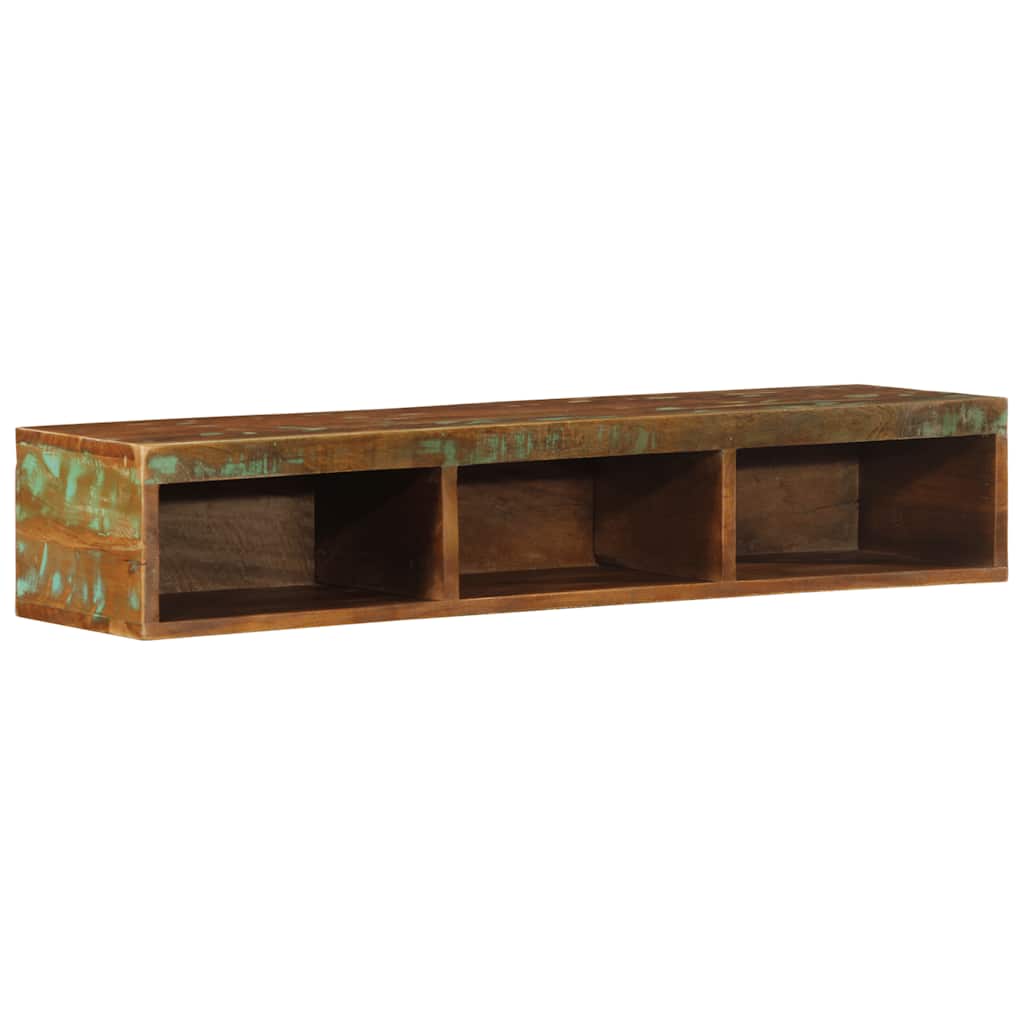 Veggmontert TV-benk 100x30x19 cm gjenvunnet heltre