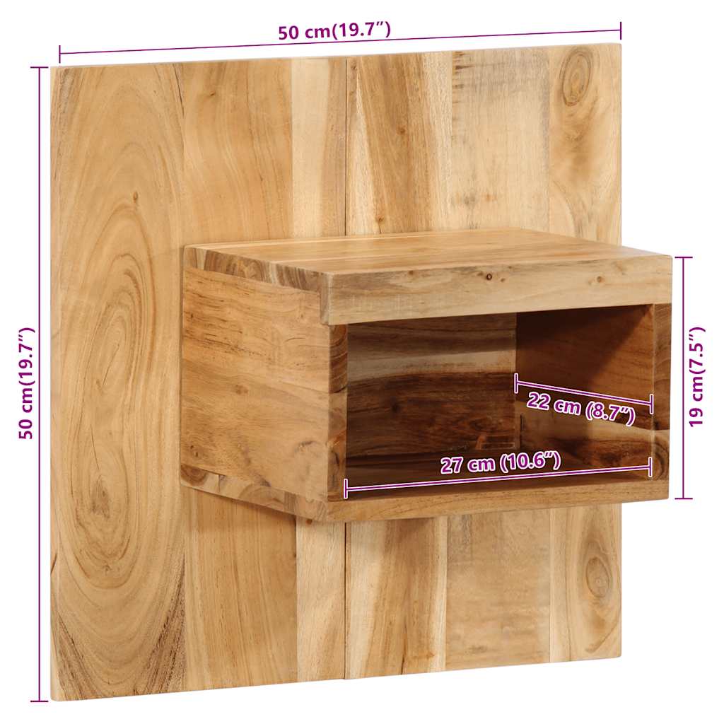 Nattbord 50x27x50 cm heltre akasie