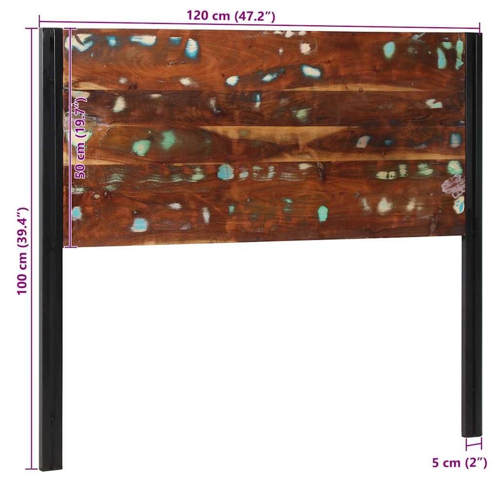 sengegavl 120 cm gjenvunnet heltre og jern